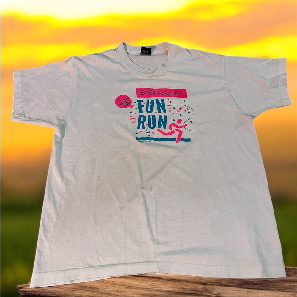 Screen Stars White Fun Run Tee